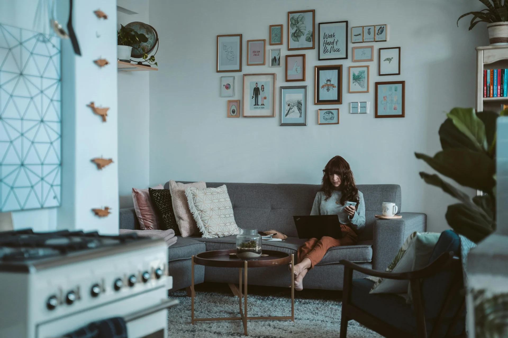 a person managing tryng to achieve work-life balance myth with home and work responsibilities,