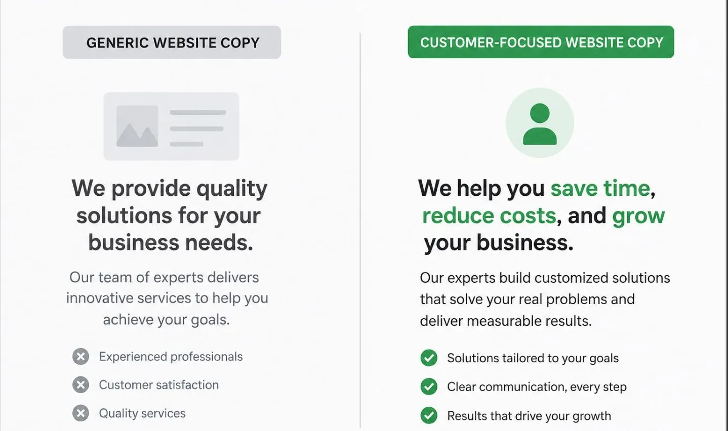 Effective website copywriting versus generic business website content