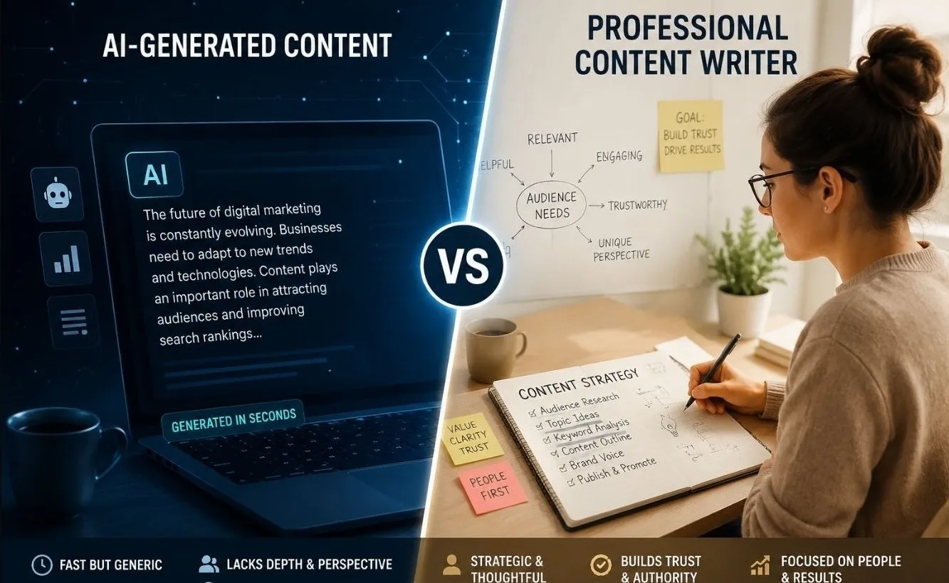 SEO blog writing versus generic AI content for modern content marketing